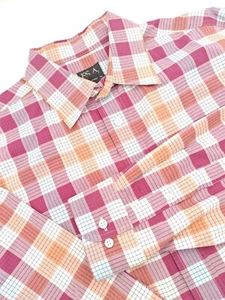 🇺🇲 Jos A Bank Travelers Herren Tailored Fit Hemd L 16,5x33 Rot Orange - Bild 1 von 7