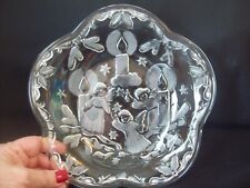 Vintage Candy Dish Walther Glas Sweets Dish Frosted Angels Germany circa 1970s