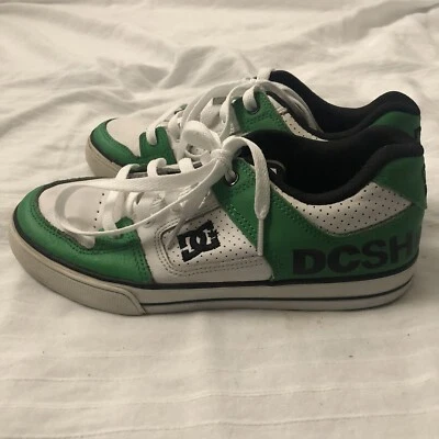 Zapato DC Boy's Youths Pure - Negro/Verde/Blanco Patinador Atlético Callejero Talla 4 Foto 1 de 4
