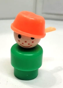 Fisher Price Little People Vintage 70er Jahre Junge mit Topf auf Kopf - Bild 1 von 2