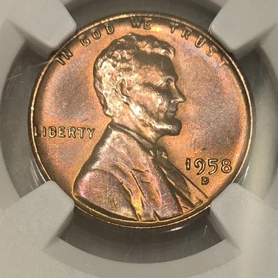 1958 D Lincoln Wheat Penny NGC Uncirculated - Image 1 of 4