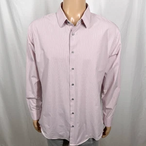 Nordstrom Herren 17,5 rosa Mini Karo Tech-Smart Trim Fit Langarm Hemd - Bild 1 von 9