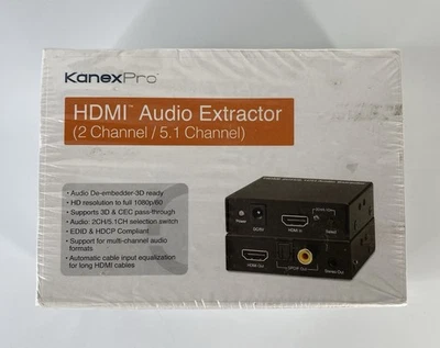KanexPro HDMI Audio Extractor 2 Channel 5.1 Channel HAECOAX De-embedder 3D - Image 1 of 4