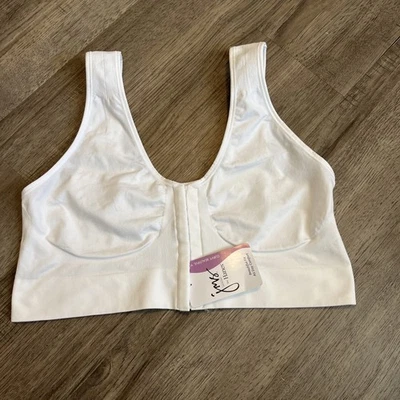 Nuevo con etiquetas Sujetador Just My Size Pure Comfort cierre frontal sin aros - #1274 - 4X blanco Foto 1 de 4