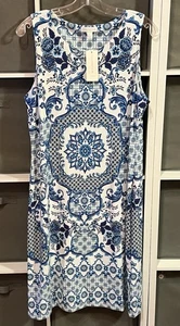 Charter Club Dress Womens Floral Sleeveless Stretch Boho Print Large NWT Read - Picture 1 of 5
