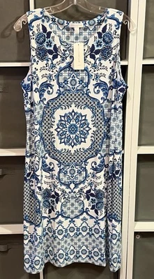 Vestido Charter Club para mujer floral sin mangas elástico estampado boho grande nuevo con etiquetas leer Foto 1 de 4