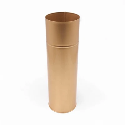 Jarrón de piso alto de metal dorado con revestimiento de PVC, 4 pulgadas de diámetro x 14 pulgadas de alto, decoración grande... Foto 1 de 4