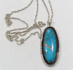 Sterling large shadow box Navajo Stover Paul 925 pendant necklace Shiprock NM - Picture 1 of 6