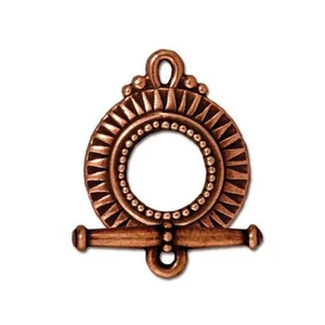 TierraCast Sunburst Clasp, Antique Copper Plated Pewter (2 Sets) - Picture 1 of 1