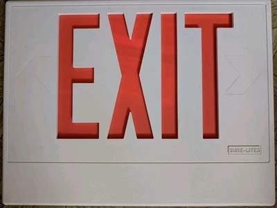 Cooper Sure-Lites CCX70RWH Emergency EXIT Sign 120/277V Hard Wiring New W/O Box - Image 1 of 4