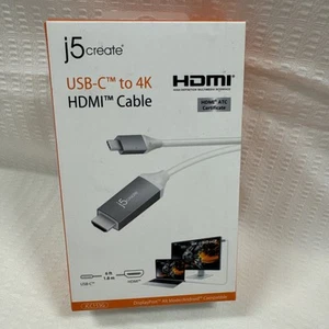 ✅ J5 Create USB-C to 4K  HDMI cable, 6ft  Sealed - Picture 1 of 7