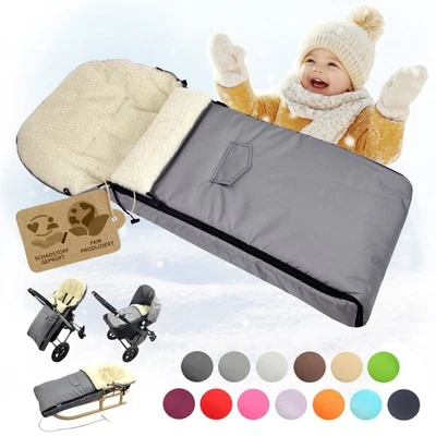 Fußsack aus Lammwolle 108cm Winterfußsack für Kinderwagen Buggy universell - Bild 1 von 4