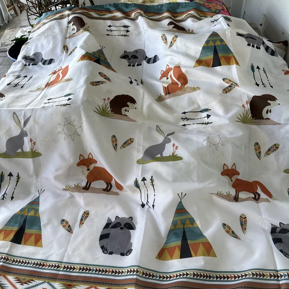 Cortina de ducha Fox mapache bosque criaturas animales del bosque 70x72 usada en excelente estado pilares Foto 1 de 4