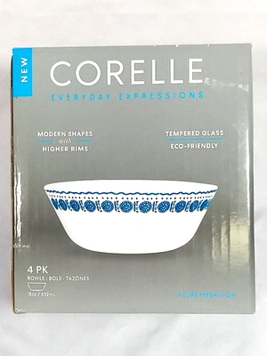 Cuencos de sopa/cereal Corelle Everyday Expressions 4 unidades 18 oz. Azure Medallion nuevo en caja Foto 1 de 4