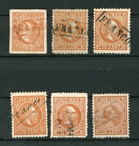 Nederlands Indië 6 zegels met allerlei FRANCO stempels (één geschreven) - Bild 1 von 1