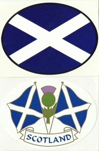 Set of 2 Scotland Scottish Flag Oval External Car Bumper Sticker Decals - Picture 1 of 1