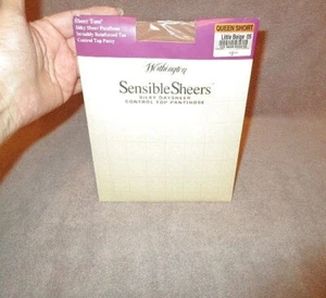 Worthington Sensible Sheers Silky Control Top Pantyhose Beige Queen Short NOS - Picture 1 of 12