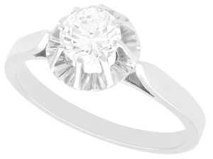 0.45 ct Diamond and 18k White Gold Solitaire Engagement Ring - Picture 1 of 11