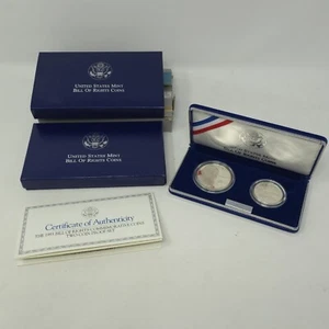 1993-S Bill of Rights Proof Silver Dollar & Half US Mint 2 Coin Set OGP Box COA - Picture 1 of 11