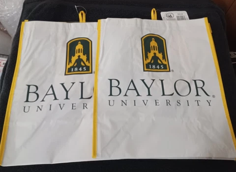 BU Baylor Bears Reusable Shopping Tote Bag 2 Piece Set Baylor University Cover