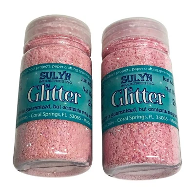 (2) BOTELLAS SULYN GLITTER ROSA 2 OZ - GOMA DE MASCAR ROSA BRILLO PARA MANUALIDADES Foto 1 de 2
