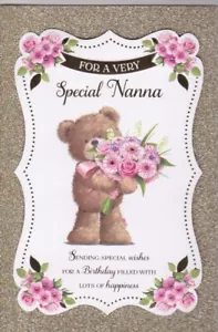 Tarjeta de cumpleaños grande Nan Gran de 8 páginas con versos tarjeta de regalo especial hecha a mano - Imagen 1 de 8
