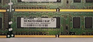 6x1GB ELPIDA 1GB 1Rx8 PC3-8500U-7-10-AP Desktop Memory Stick EBJ10UE8BAFA-AE-E - Picture 1 of 2