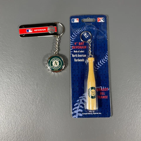 Oakland Athletics Keychain Bottle Opener, 4 In. Bat MLB Ultimate Fan Gift Lot Cover