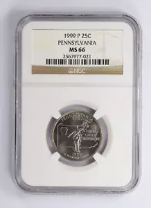 1999 P Pennsylvania State Quarter 25C NGC MS66 - Picture 1 of 4