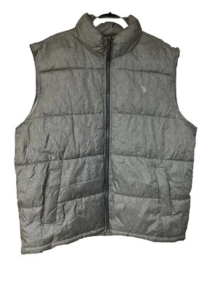 NWOT U.S. Polo Assn. Chambray Blue Quilted Puffer Best, 2XL - Image 1 of 4