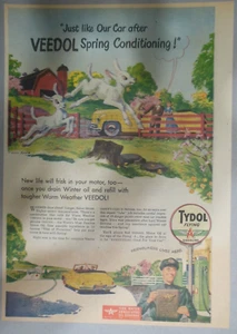 Tydol Gas Ad: Veedol Spring Conditioning ! from 1940's Size: 11 x 15 inches - Picture 1 of 2