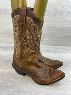 Ariat Heritage Women's Western Boot 6B Brown Leather Embroidery Cowgirl Shoes - Image 1 of 4