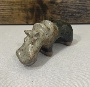 Handmade Ceramic Hippopotamus Figurine Hippo - Picture 1 of 8