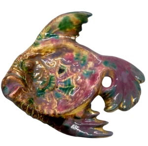 Vintage Yerby Smith Ceramics 1950's Colorful Fish Figural Art Pottery Tray - Picture 1 of 3