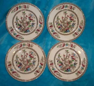 Set of 4 Vintage British Anchor ``INDIAN TREE`` Desert Plate 6.5 ” + 3 Saucers - Picture 1 of 21