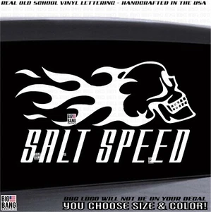 Calcomanía de vinilo SAL Speed Racing calavera llameante salinas velocidad comerciantes - Imagen 1 de 4