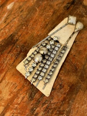 Vintage Rhinestone Pearl Bobby Pins Hair Decor Retro 20s 40s Hollywood Glamour - Image 1 of 4