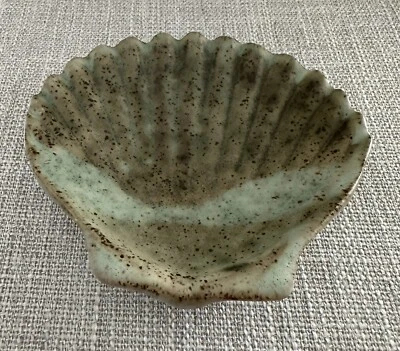 Jabonera de cerámica esmaltada verde marrón bandeja de baratija 6" x 6" náutica Foto 1 de 4