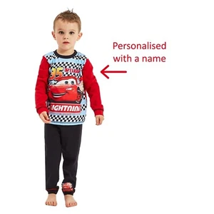 Boys Disney Cars Personalised Pyjamas Lightning McQueen 18 Months - 10 Years - Picture 1 of 4