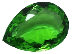 AAA+ 86.5 Ct. Large Green Peridot Pear Cut Faceted Loose Gemstone Gift for Women - Picture 1 of 7