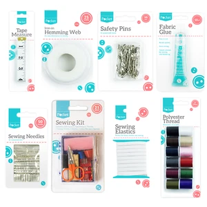 Sewing Kits: Fabric Glue, Elastics, Needles, Thread, Hemming Web, Tape Measure - Picture 1 of 12