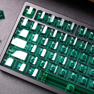 Green Crysta Clear Keycaps 156 Keys Transparent Cherry Profile Keycaps Set Sh... - Picture 1 of 9