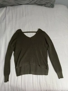 Long Sleeve Cropped Shirt Green Size M - Picture 1 of 3