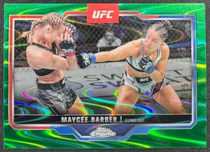 2025 Topps Chrome UFC #187 Maycee Barber Green RayWave Refractor /125 - Picture 1 of 2