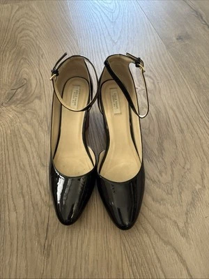 Cole Haan Patent Leather Ankle Strap Wedge Heels size 8  - Image 1 of 4