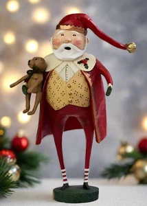 Christmas Cheer Santa w/ Teddy Bear Figurine Lori Mitchell 23449 - Picture 1 of 4