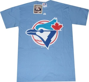 Toronto Blue Jays Throwback Light Blue Majestic T Shirt new tags Medium - Picture 1 of 3