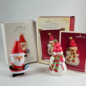 Galletas y cacao para Santa 2008 y pequeño muñeco de nieve feliz 2005 - adorno con sello distintivo - Imagen 1 de 10