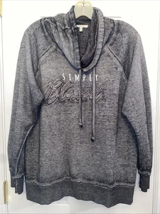 Maurices Womens Large Charcoal Gray Pull Over Sweatshirt Simply Blessed - Picture 1 of 6
