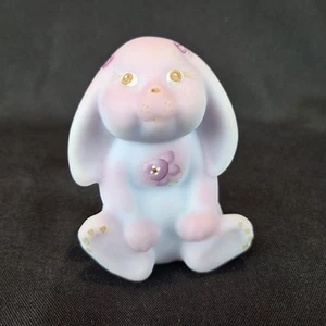 Fenton Blue Burmese Lop Eared Bunny Opal Satin 3.5" Lavender Rabbit #218 - Picture 1 of 11